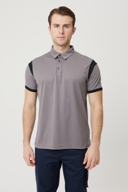 Allium Polo Yaka T-Shirt - K.Gri-Siyah