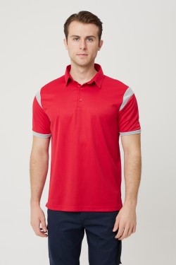 Allium Polo Yaka T-Shirt - Kırmızı-Gri