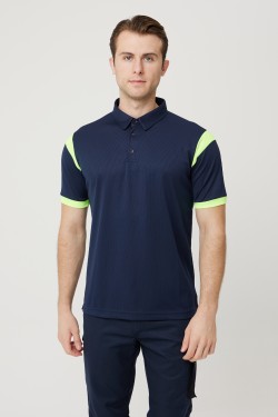 Allium Polo Yaka T-Shirt - Lacivert-Fosforlu Sarı