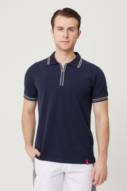 Asperula Polo Yaka T-Shirt - Lacivert-Gri