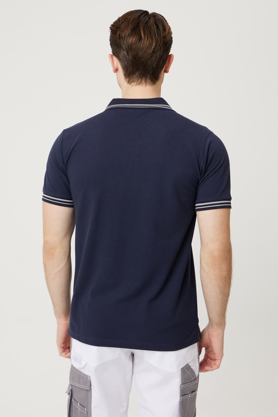 Asperula Polo Yaka T-Shirt - Lacivert-Gri